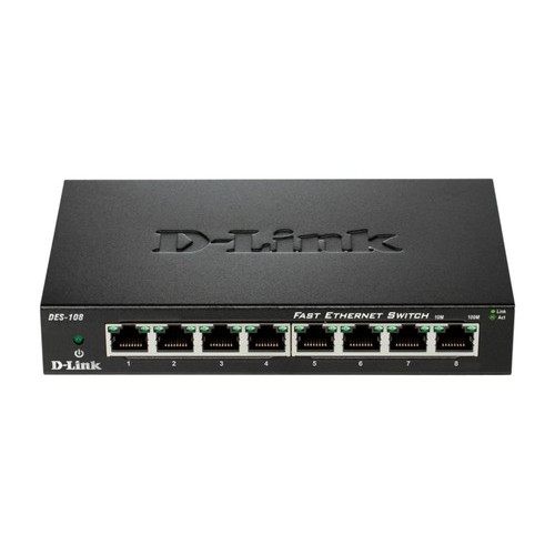 D-LINK SWITCH 8 PORTE 10/100 CASE...